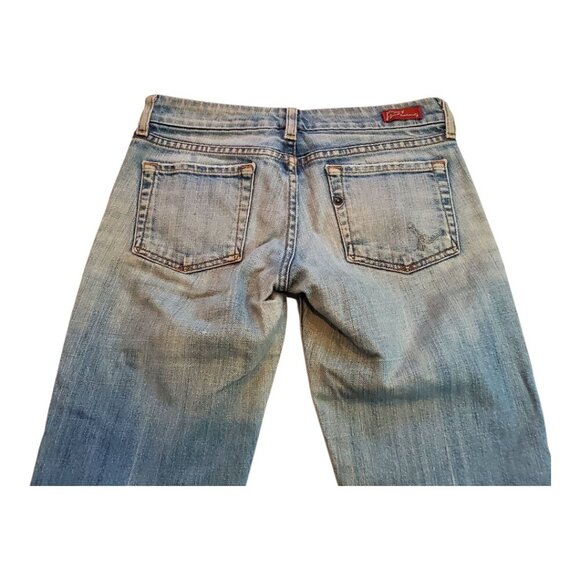 CITIZENS OF HUMANITY SZ 25 (28"waist meas.) Heavily Distressed Crop Frayed Jeans - Picture 5 of 13